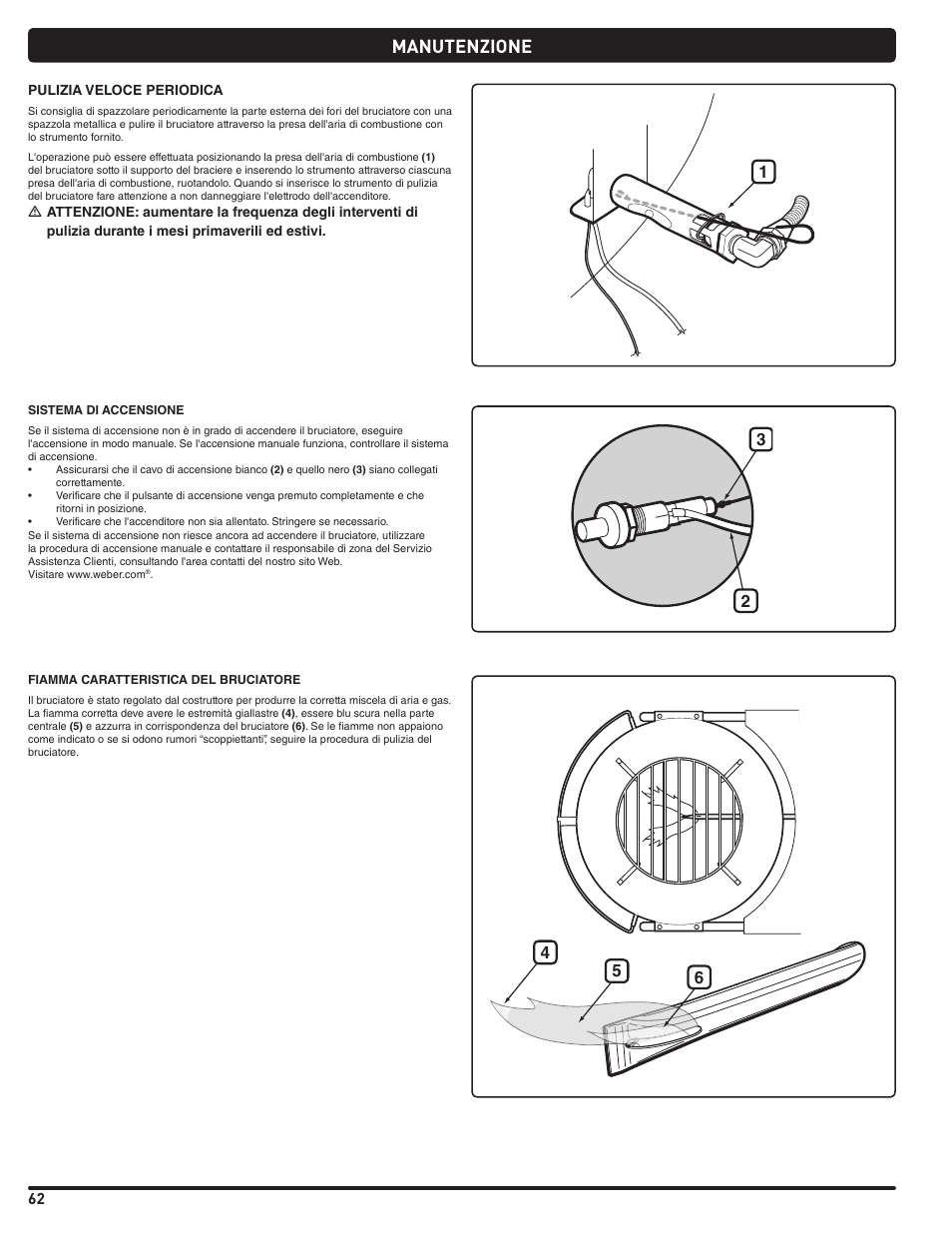 Manutenzione | weber Pg5 User Manual | Page 62 / 180
