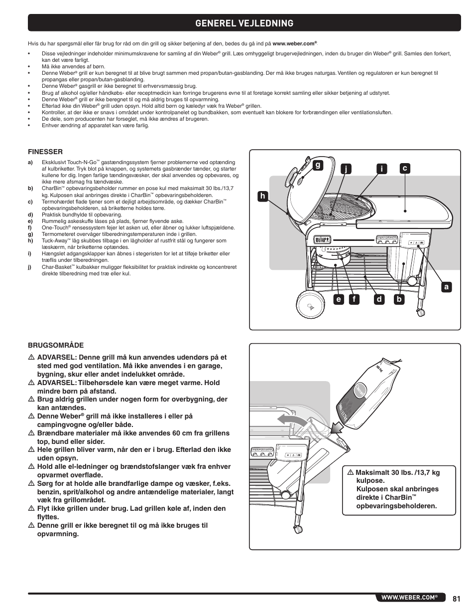 Generel vejledning | weber Pg5 User Manual | Page 81 / 180