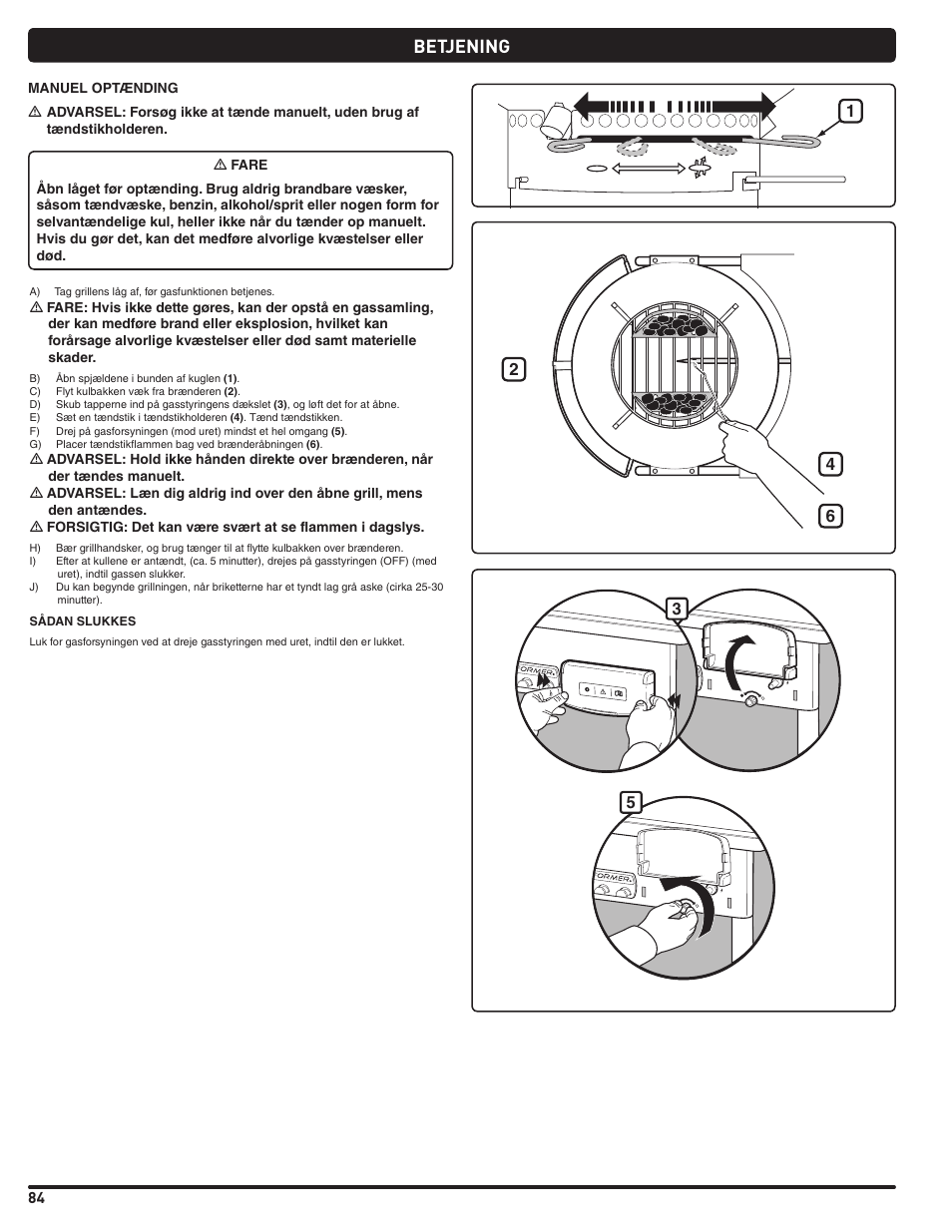 Betjening | weber Pg5 User Manual | Page 84 / 180