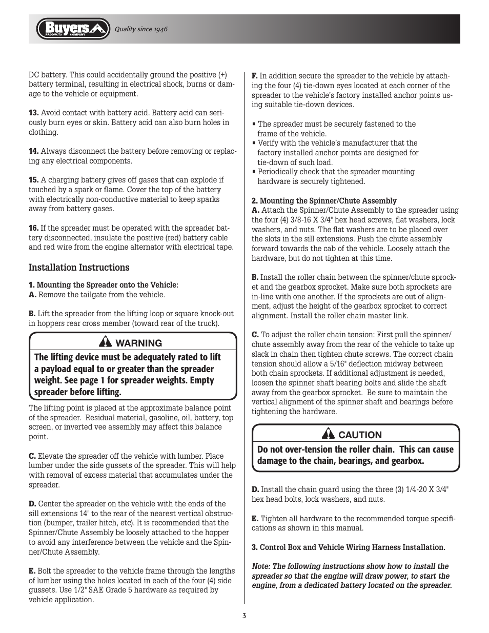 SaltDogg SCH/1400 Series Self-Contained Hopper Spreaders User Manual | Page 3 / 12