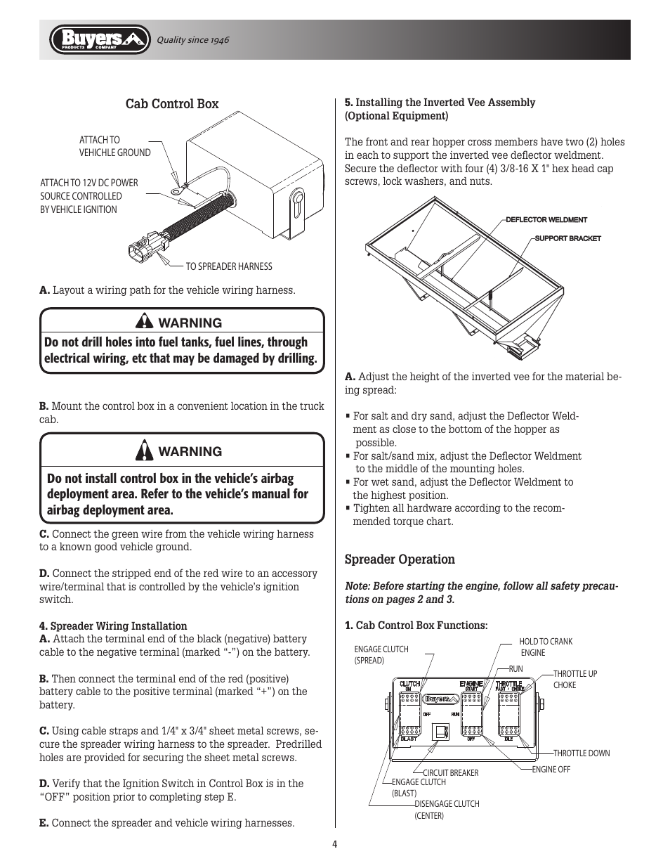 SaltDogg SCH/1400 Series Self-Contained Hopper Spreaders User Manual | Page 4 / 12