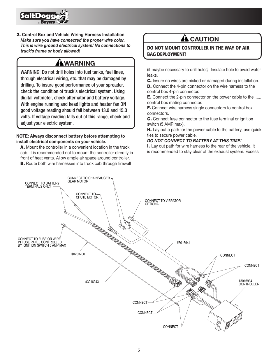 Warning, Caution | SaltDogg 1400465SSH Self-Contained Hopper Spreader User Manual | Page 3 / 12