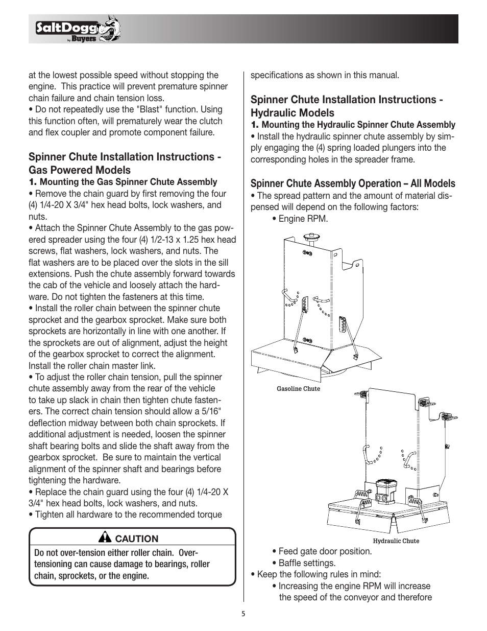SaltDogg 1400550SS / -H Self-Contained Hopper Spreader User Manual | Page 5 / 16