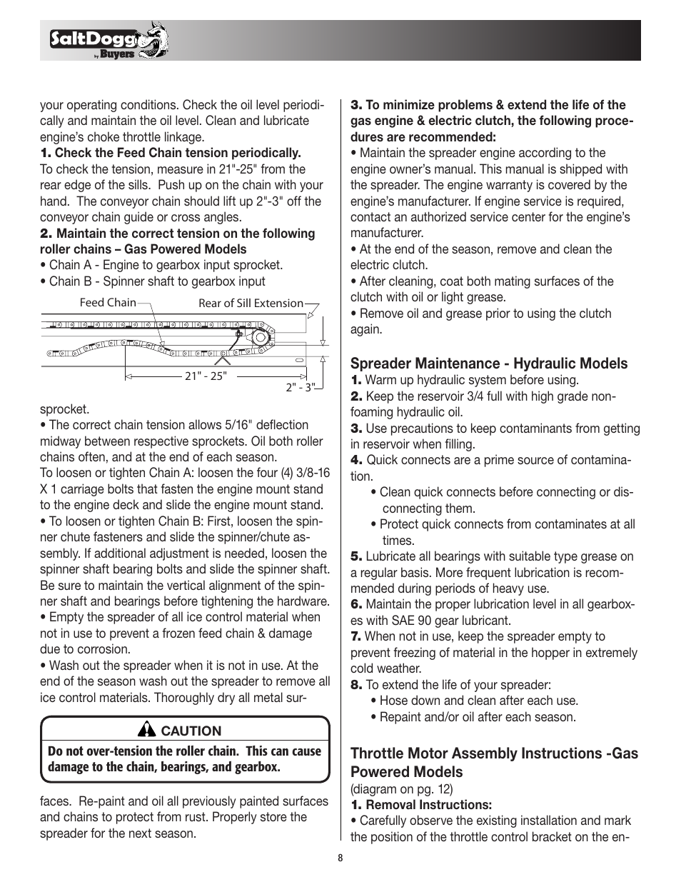 SaltDogg 1400550SS / -H Self-Contained Hopper Spreader User Manual | Page 8 / 16