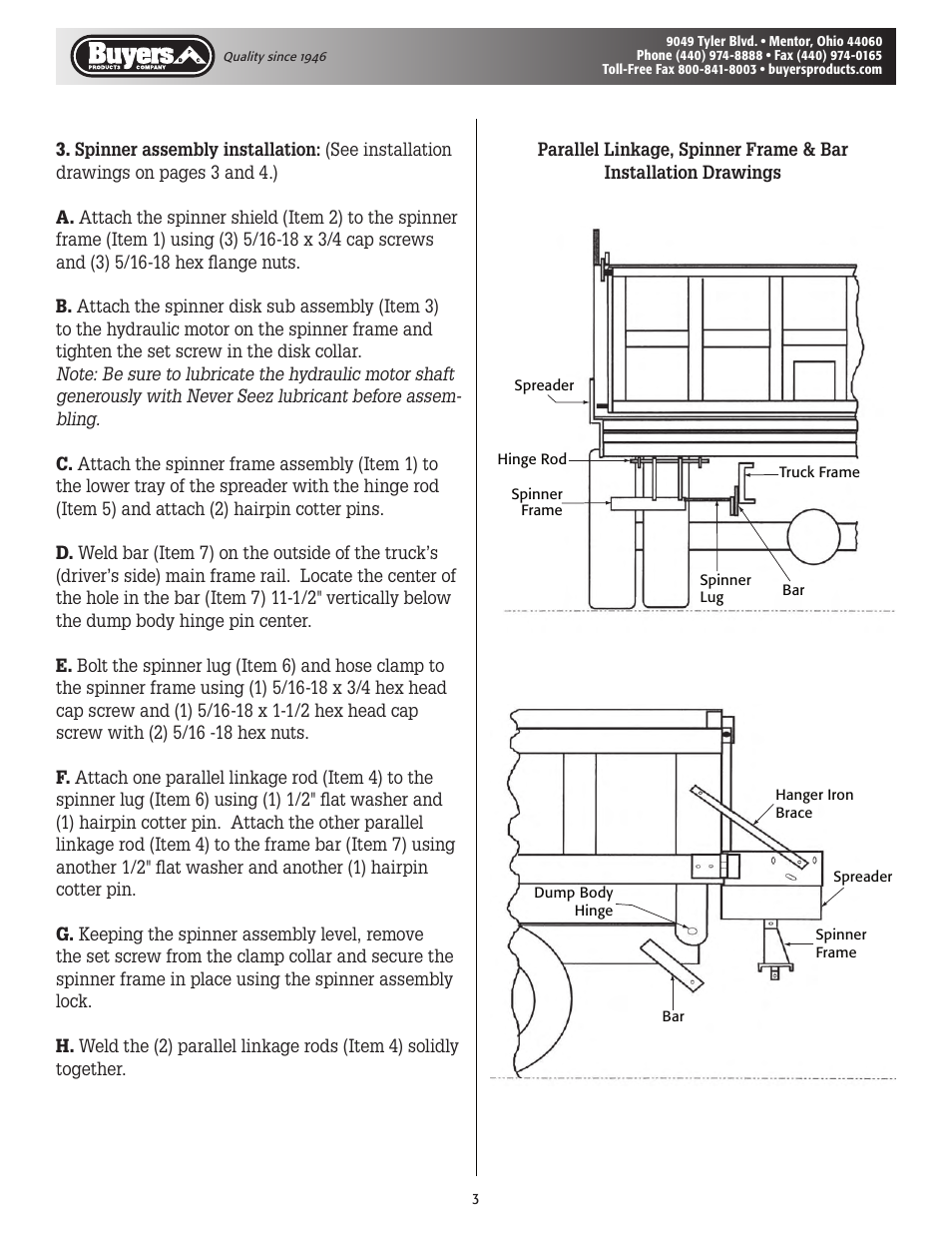 SaltDogg 92420, -30 Series Under Tailgate Spreader User Manual | Page 3 / 8