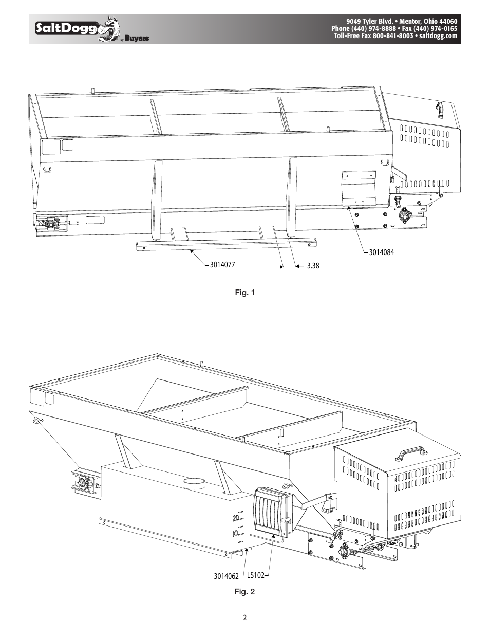 SaltDogg LS7 Liquid Spray System for SCH Style Spreaders User Manual | Page 2 / 7