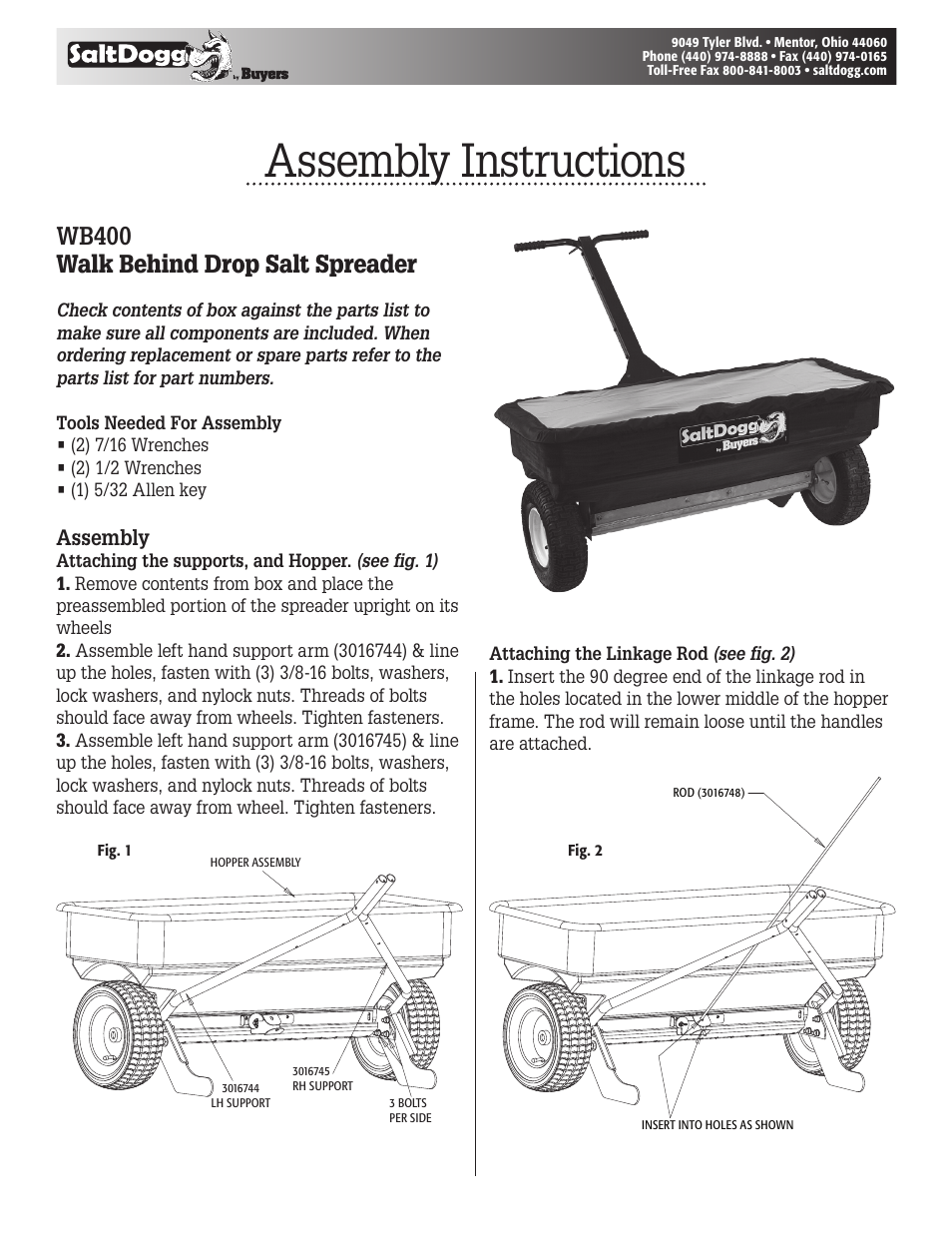 SaltDogg WB400 User Manual | 4 pages