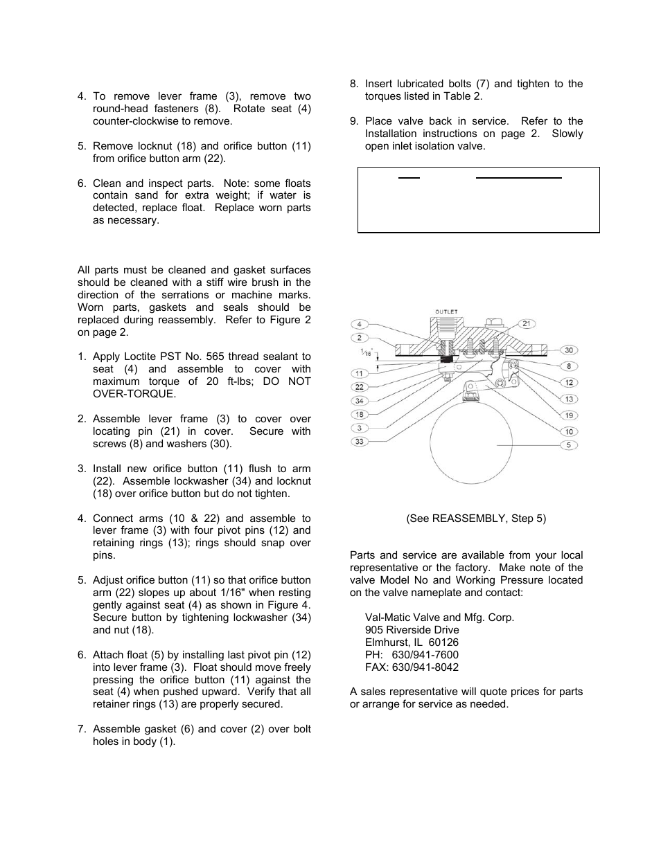 Val-Matic 50 Series Air Release Valve (Compound Lever Type) User Manual | Page 5 / 6
