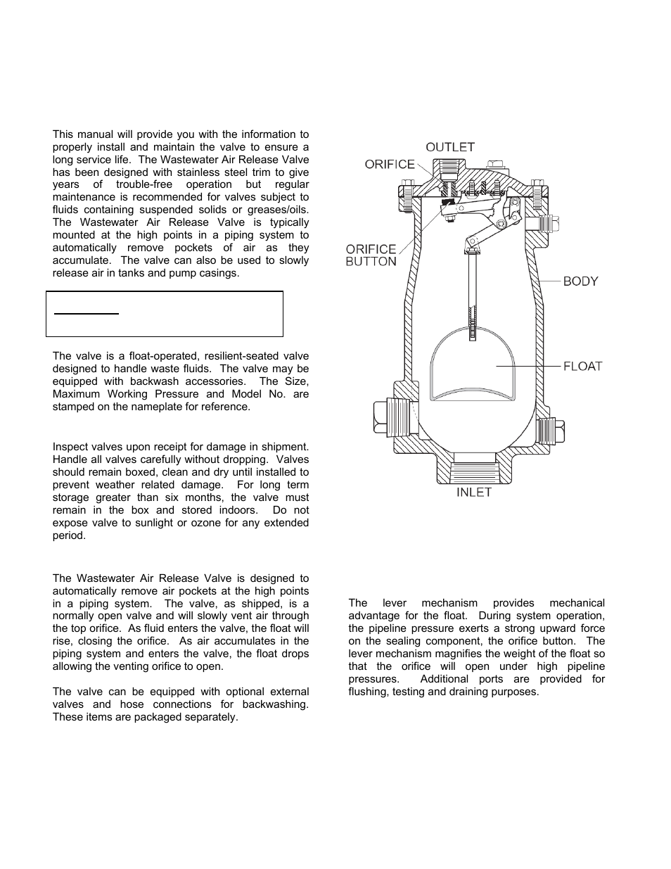 Val-Matic 49A Wastewater Air Release Valve User Manual | Page 2 / 6