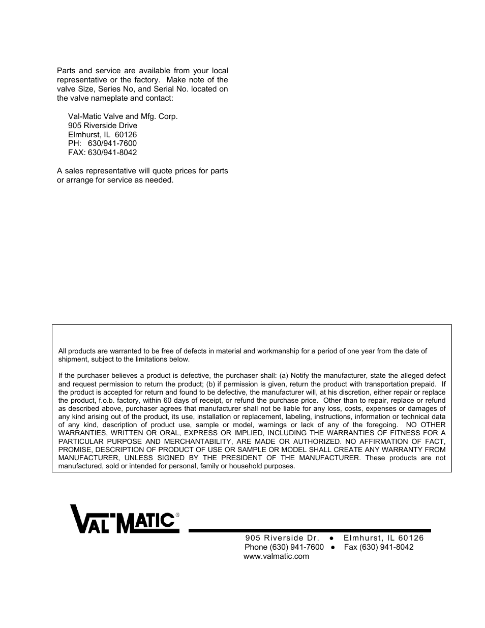 Val-Matic 100S to 103S 1/2-3 Air/Vacuum Valve User Manual | Page 5 / 5