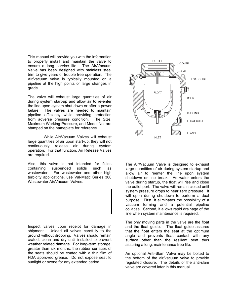 Val-Matic 4-20 Air/Vacuum Valve With Optional Anti-Slam Valve User Manual | Page 2 / 7