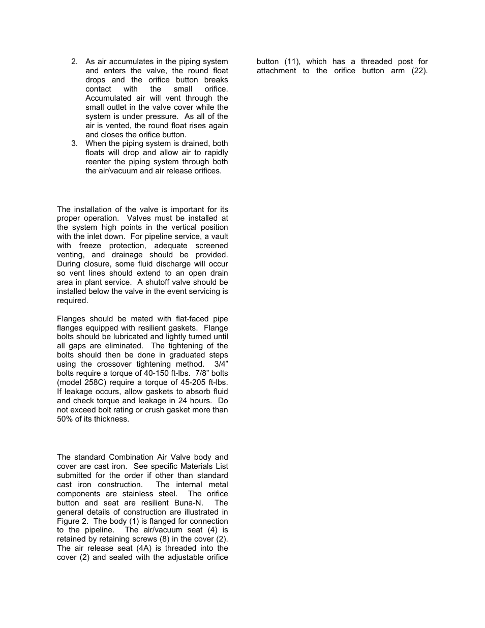 Val-Matic 6-8 Combination Air Valve (Single Housing Type) User Manual | Page 3 / 7