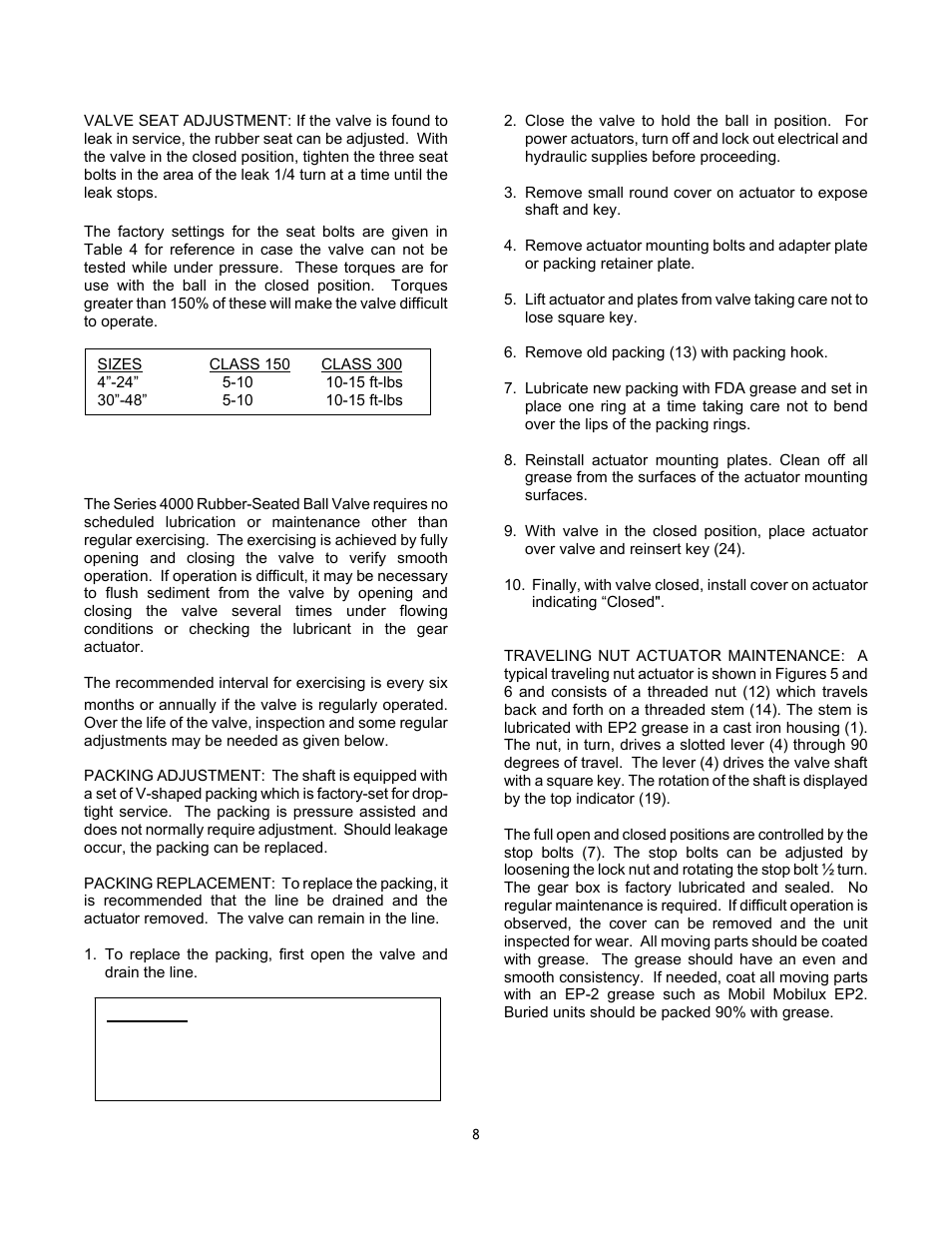 Val-Matic Rubber-Seated Ball Valve User Manual | Page 8 / 12