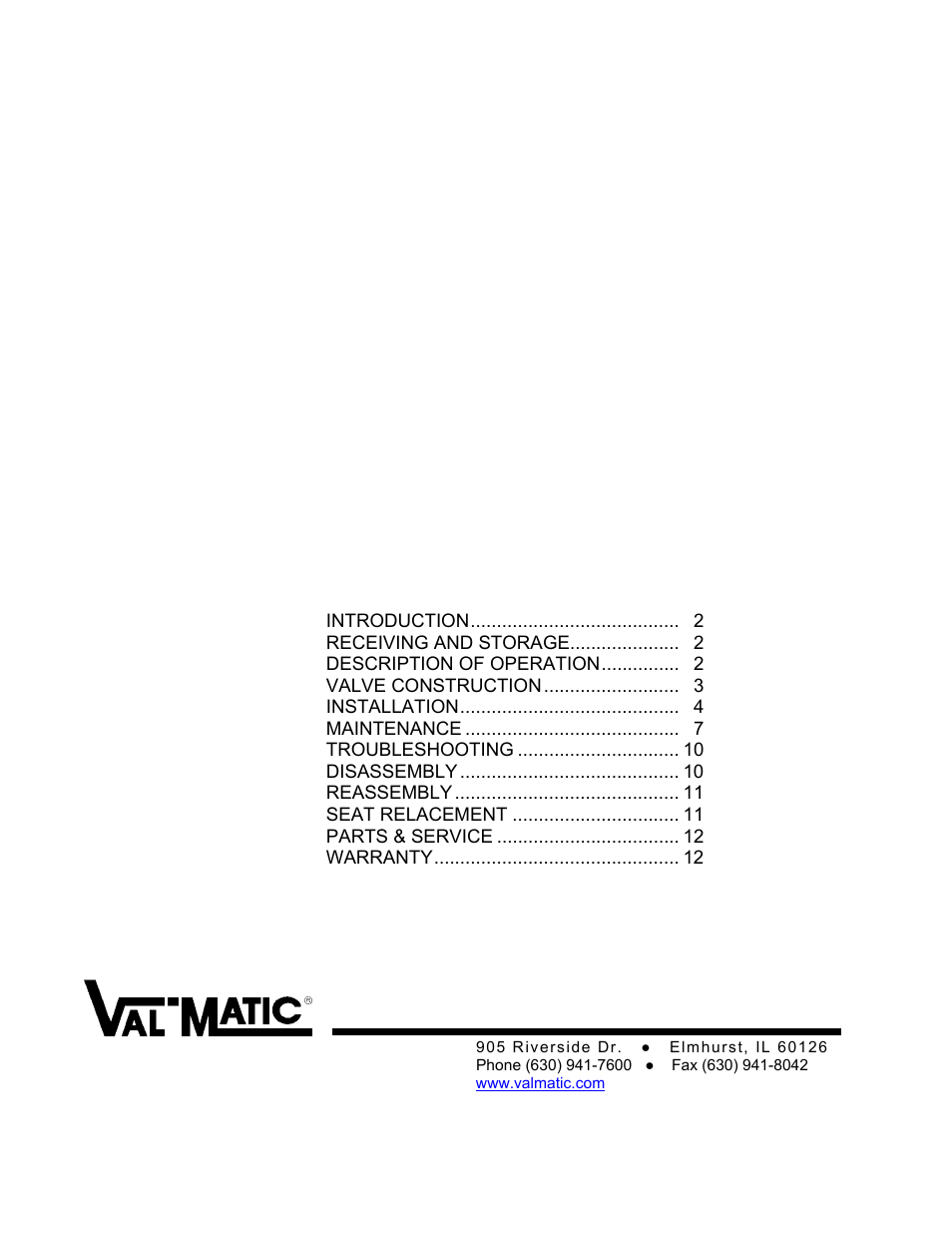 Val-Matic 3-24 Butterfly Valve With LSA Actuator and External Stops User Manual | 12 pages