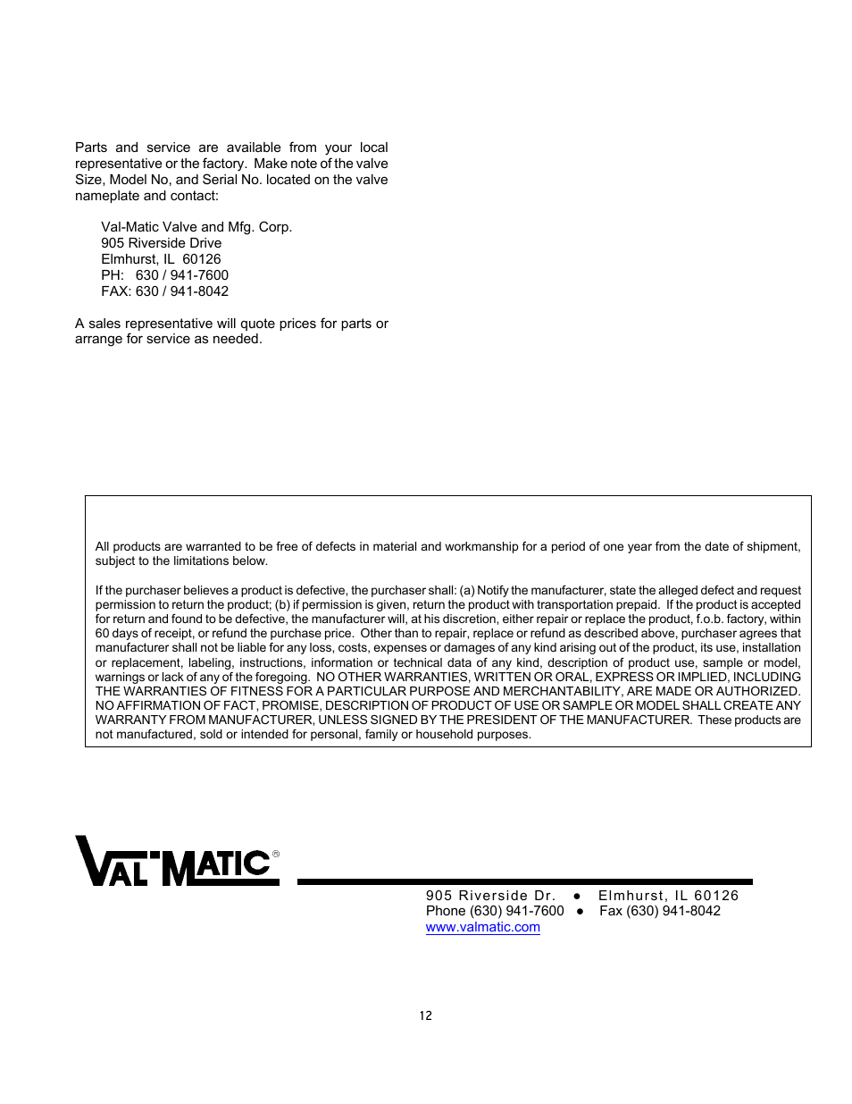 Val-Matic 30 and Larger Butterfly Valve With LSA Actuator and External Stops User Manual | Page 13 / 13
