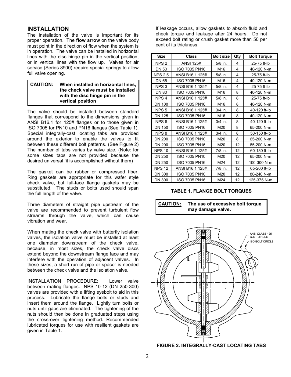 Installation | Val-Matic 2-12 in. (DN 50-300 mm) Wafer Style Dual Disc Check Valve User Manual | Page 3 / 6