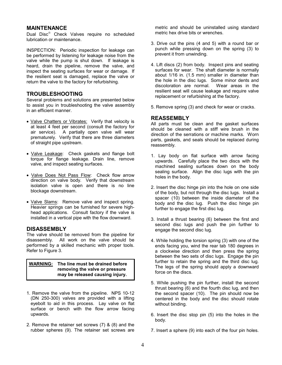 Val-Matic 2-12 in. (DN 50-300 mm) Wafer Style Dual Disc Check Valve User Manual | Page 5 / 6