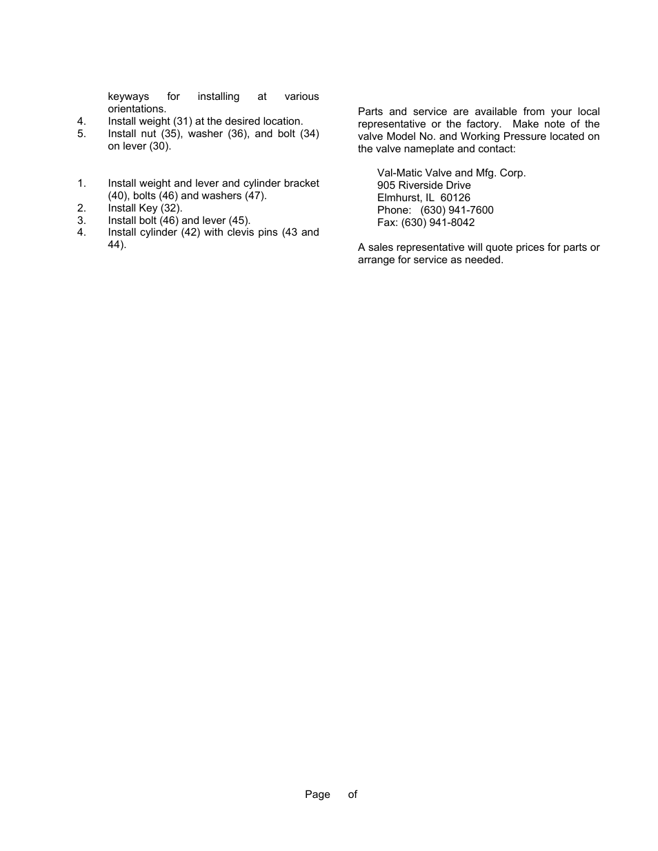 Val-Matic Swing Check Valve User Manual | Page 11 / 13