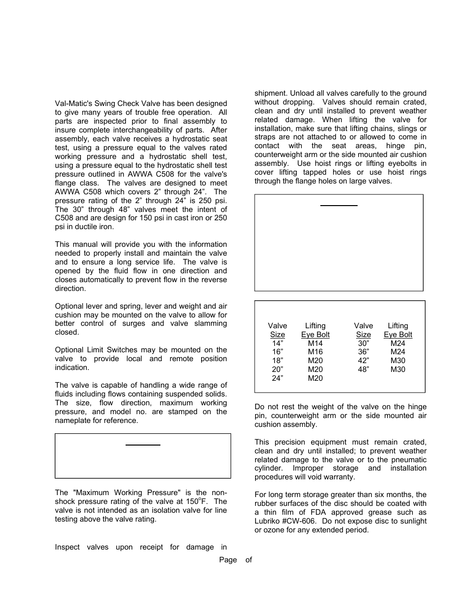 Val-Matic Swing Check Valve User Manual | Page 2 / 13