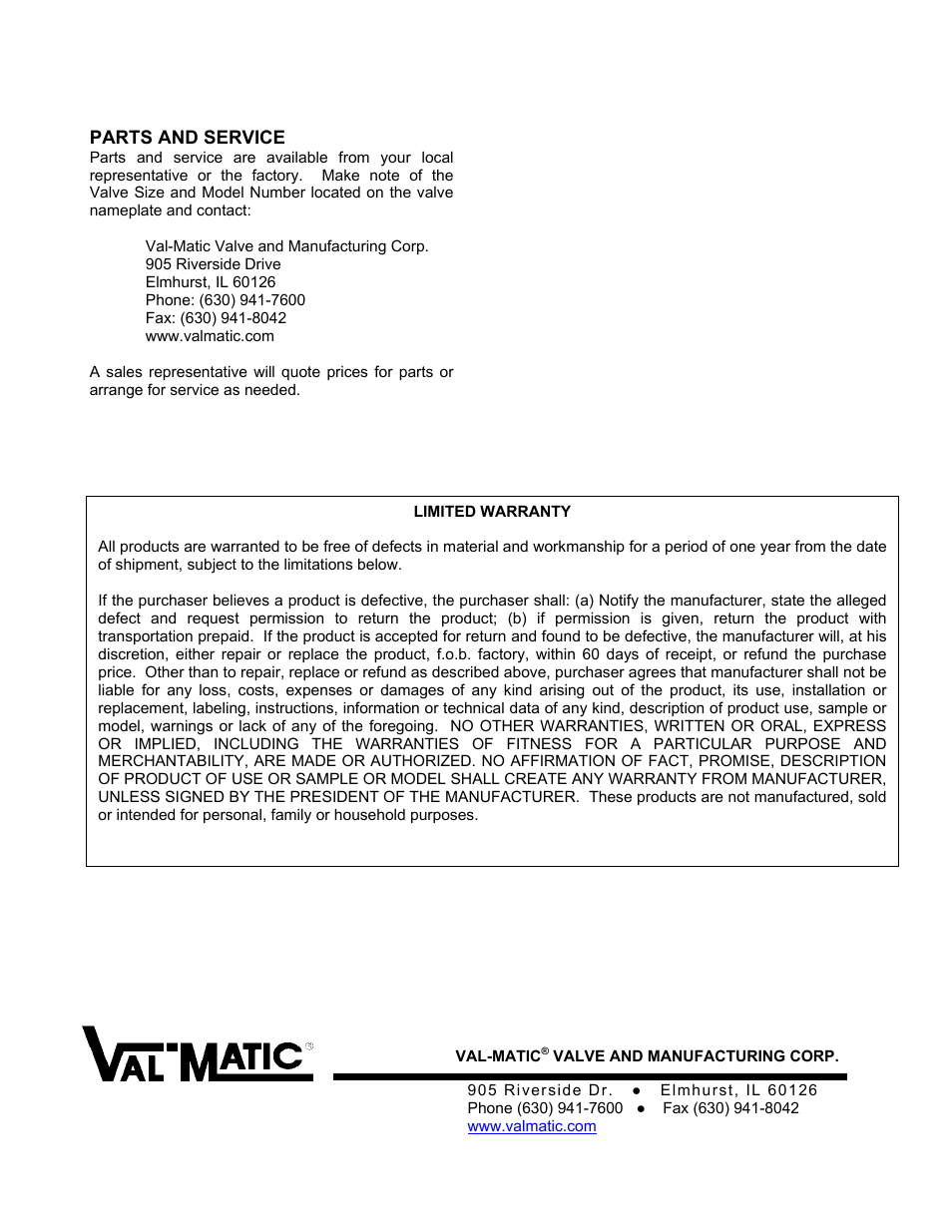 Val-Matic 1-16 in. FloodSafe Inflow Preventer User Manual | Page 7 / 7
