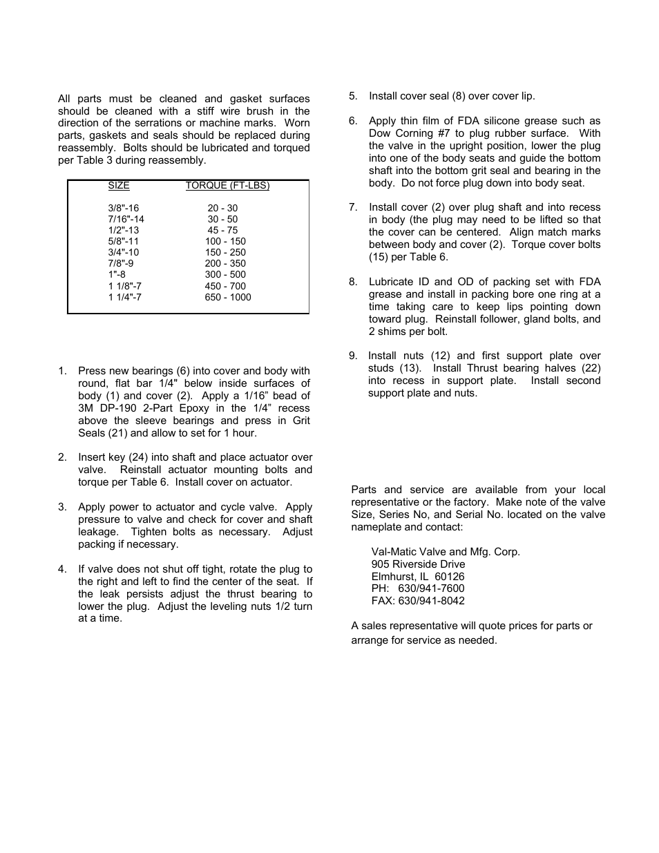 Val-Matic 3 Way Plug Valve User Manual | Page 8 / 9