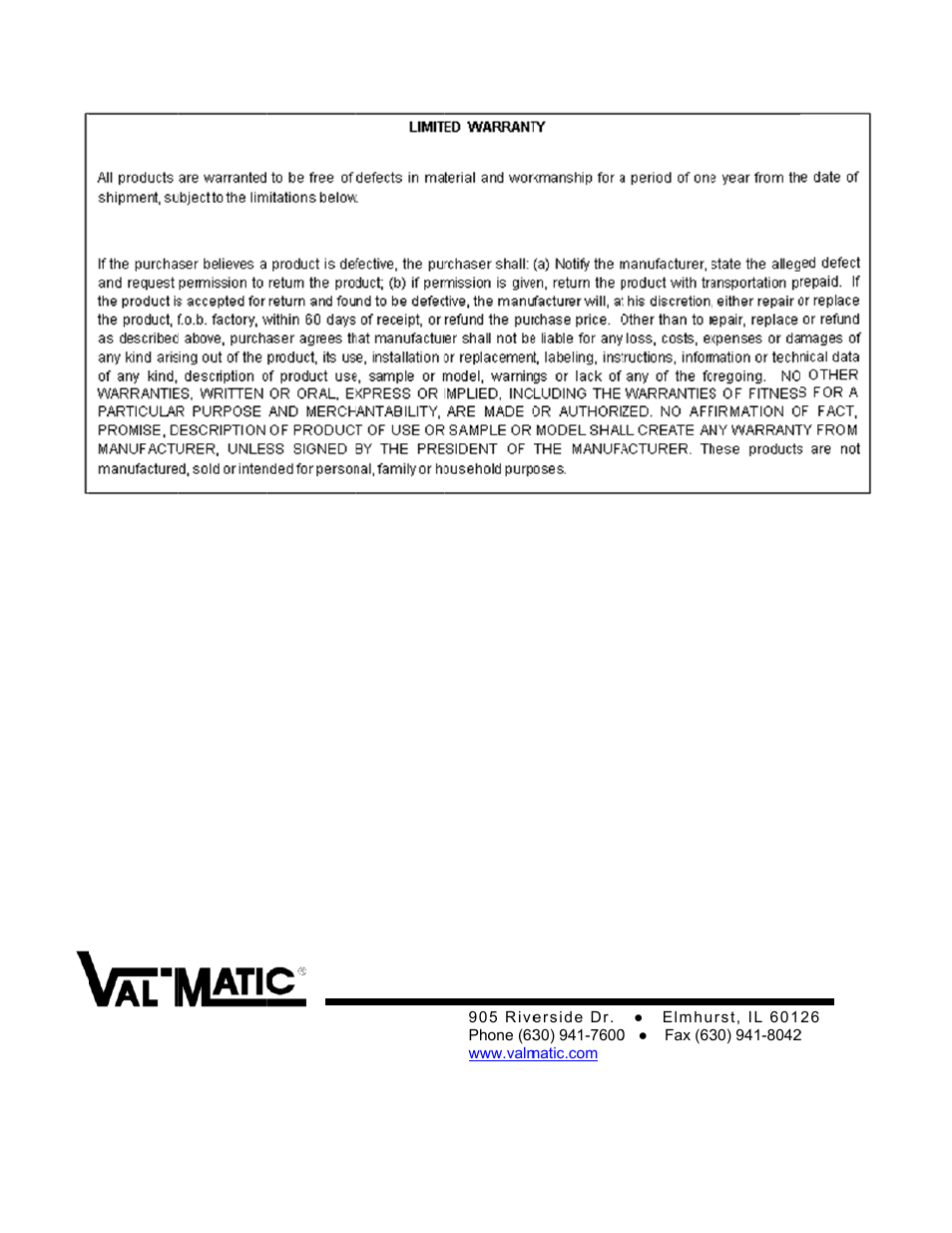 Val-Matic 3 Way Plug Valve User Manual | Page 9 / 9
