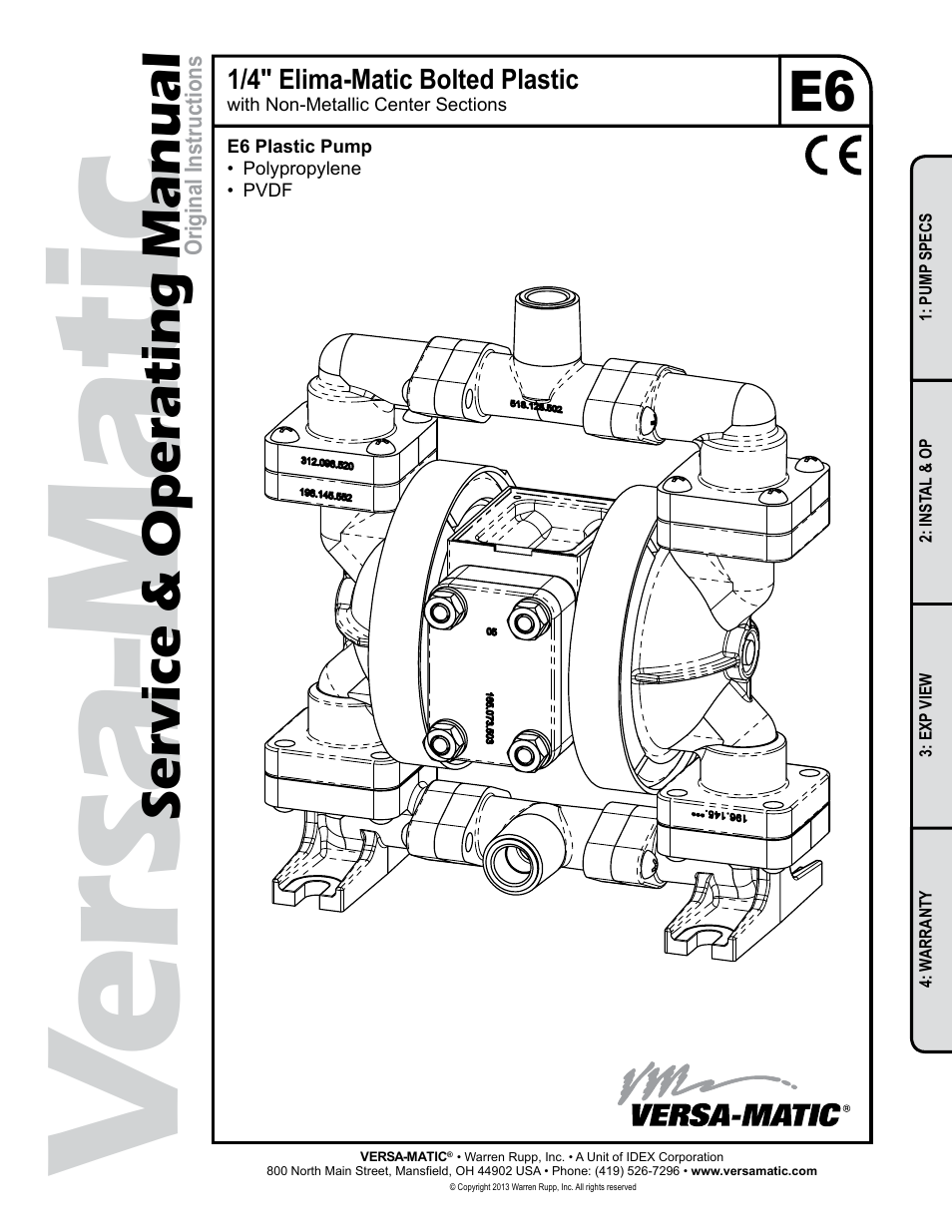 Versa-Matic 1/4 Elima-Matic Bolted Plastic (E6) User Manual | 15 pages