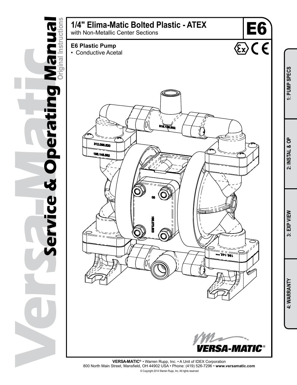 Versa-Matic 1/4 Elima-Matic Bolted Plastic - ATEX (E6) User Manual | 14 pages