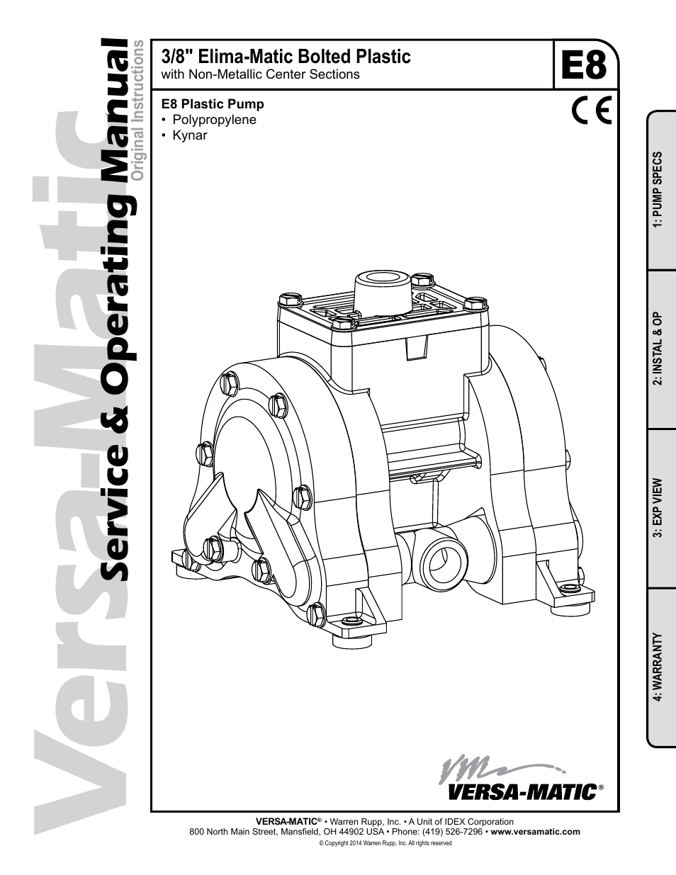 Versa-Matic 3/8 Elima-Matic Bolted Plastic (E8) User Manual | 14 pages