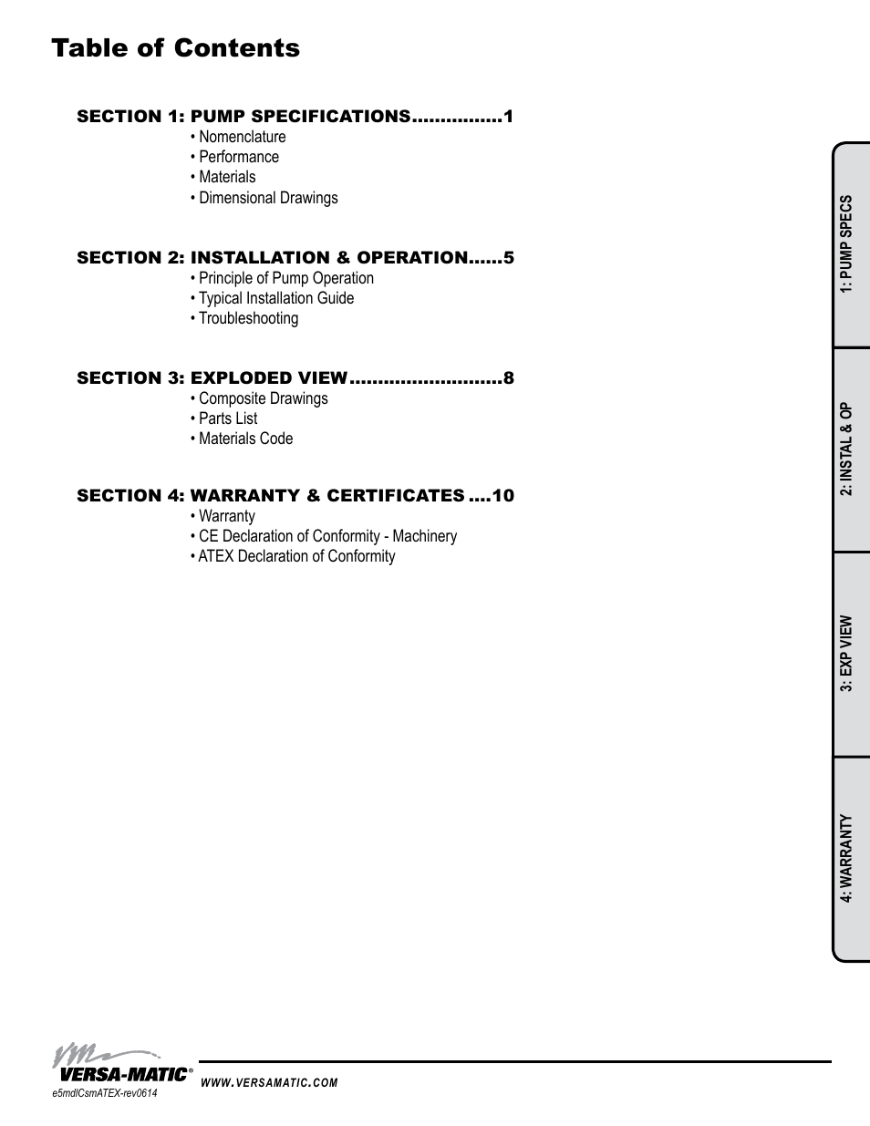 Versa-Matic 1/2 Elima-Matic Bolted Metal – ATEX (E5) User Manual | Page 3 / 14