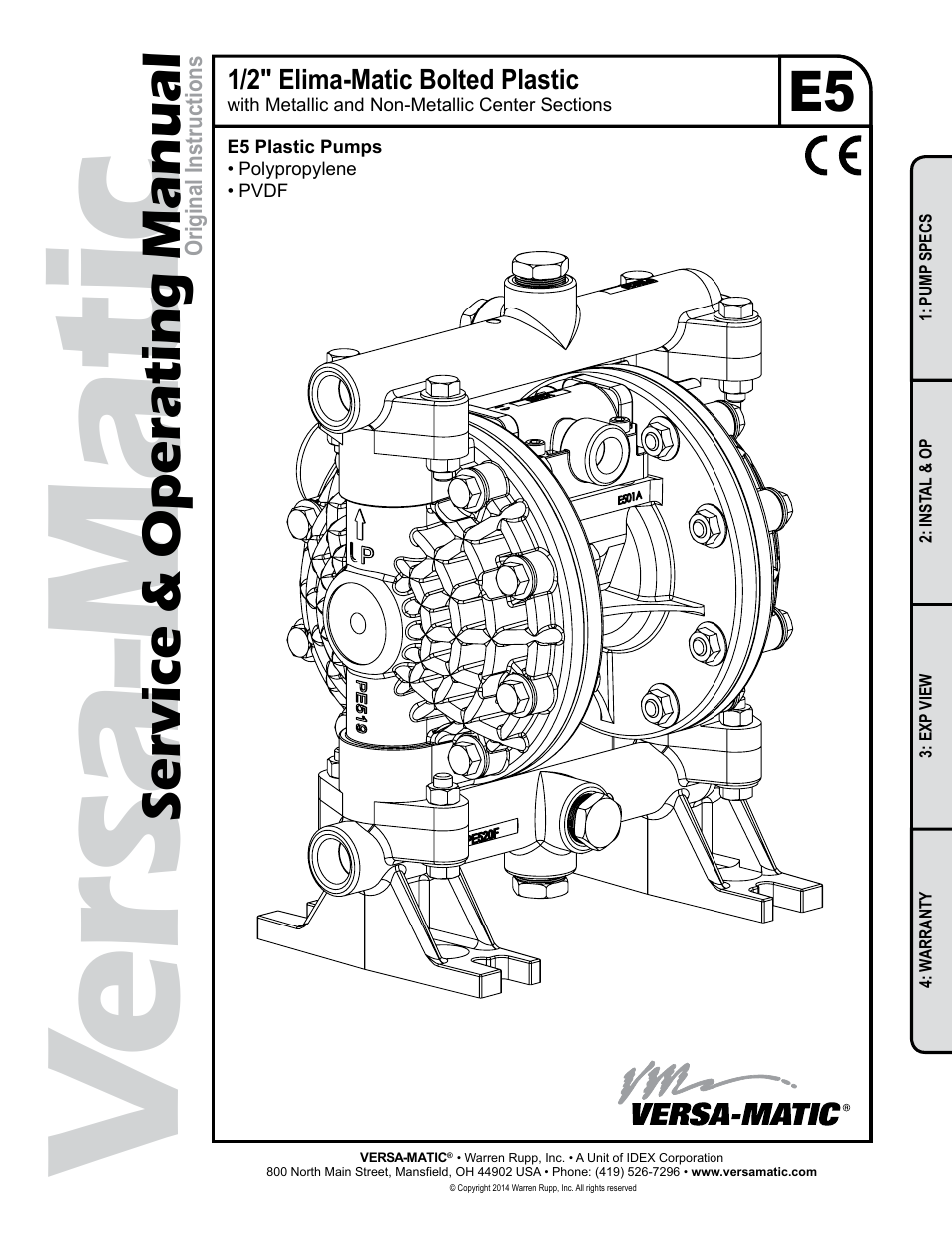 Versa-Matic 1/2 Elima-Matic Bolted Plastic (E5) User Manual | 13 pages