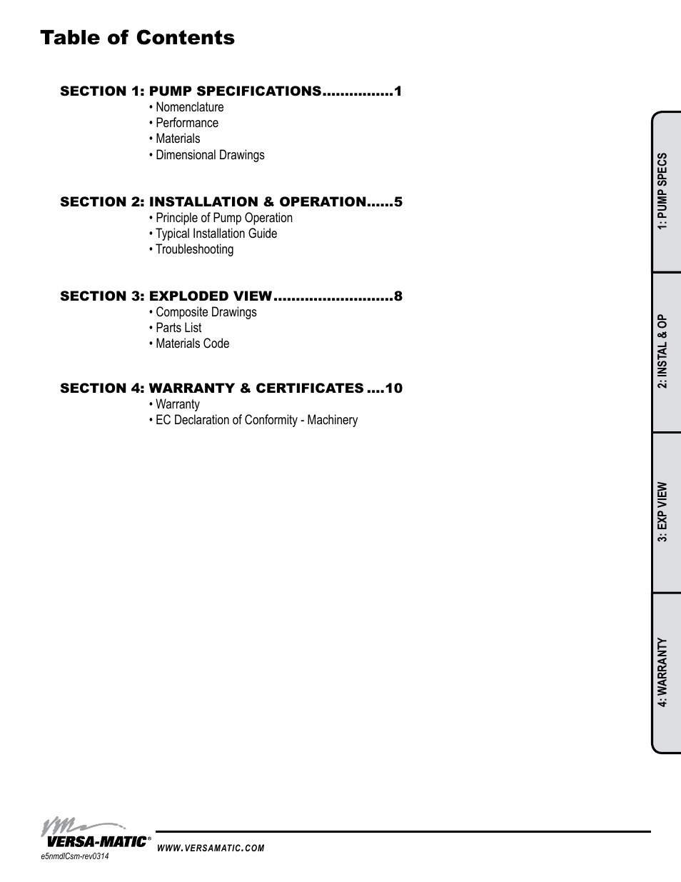 Versa-Matic 1/2 Elima-Matic Bolted Plastic (E5) User Manual | Page 3 / 13