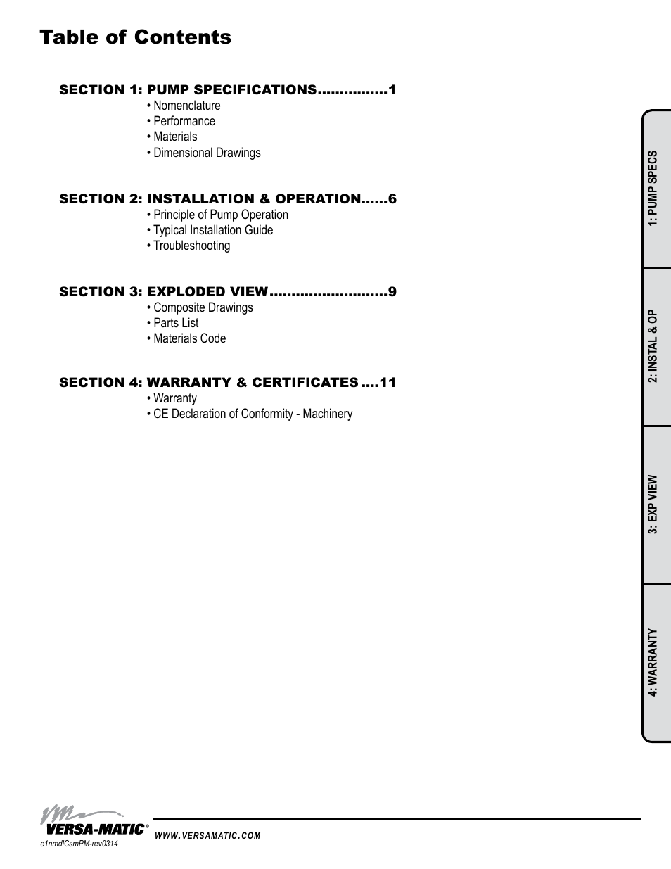 Versa-Matic 1 Elima-Matic Bolted Non-Metallic (E1) User Manual | Page 3 / 15