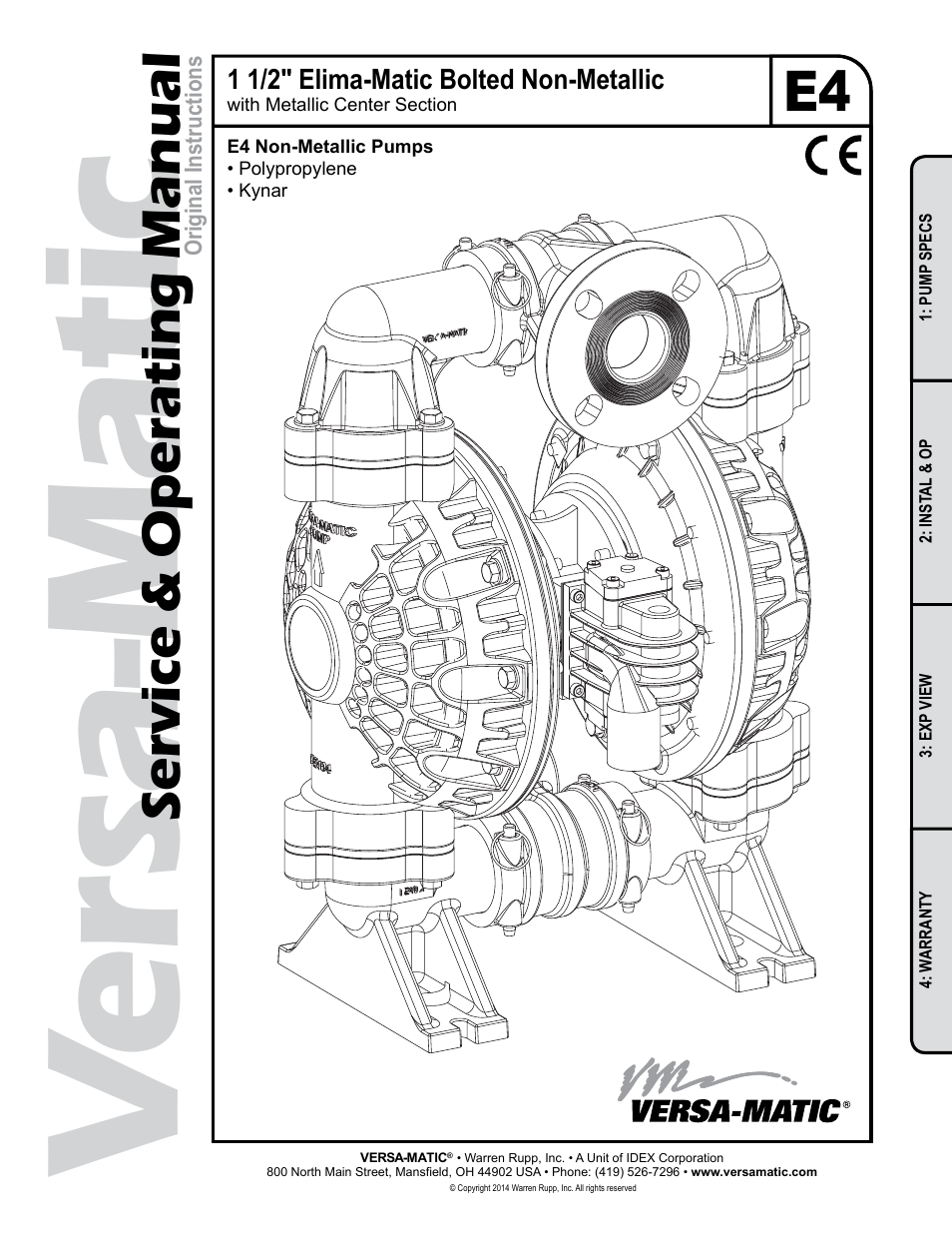 Versa-Matic 1 1/2 Elima-Matic Bolted Non-Metallic (E4) User Manual | 13 pages