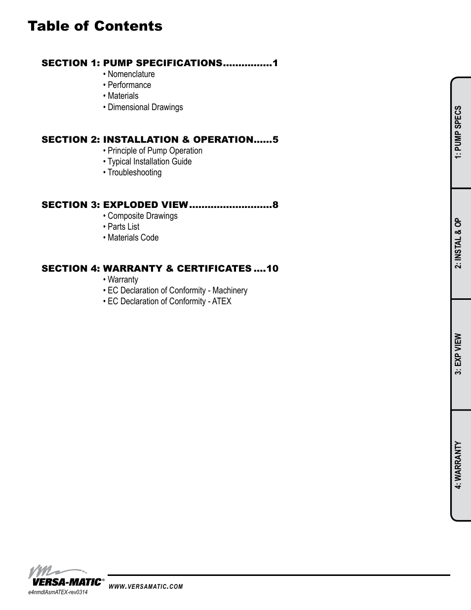 Versa-Matic 1 1/2 Elima-Matic Bolted Non-Metallic – ATEX (E4) User Manual | Page 3 / 14