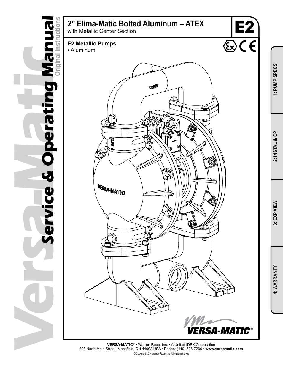Versa-Matic 2 Elima-Matic Bolted Aluminum – ATEX (E2) User Manual | 17 pages