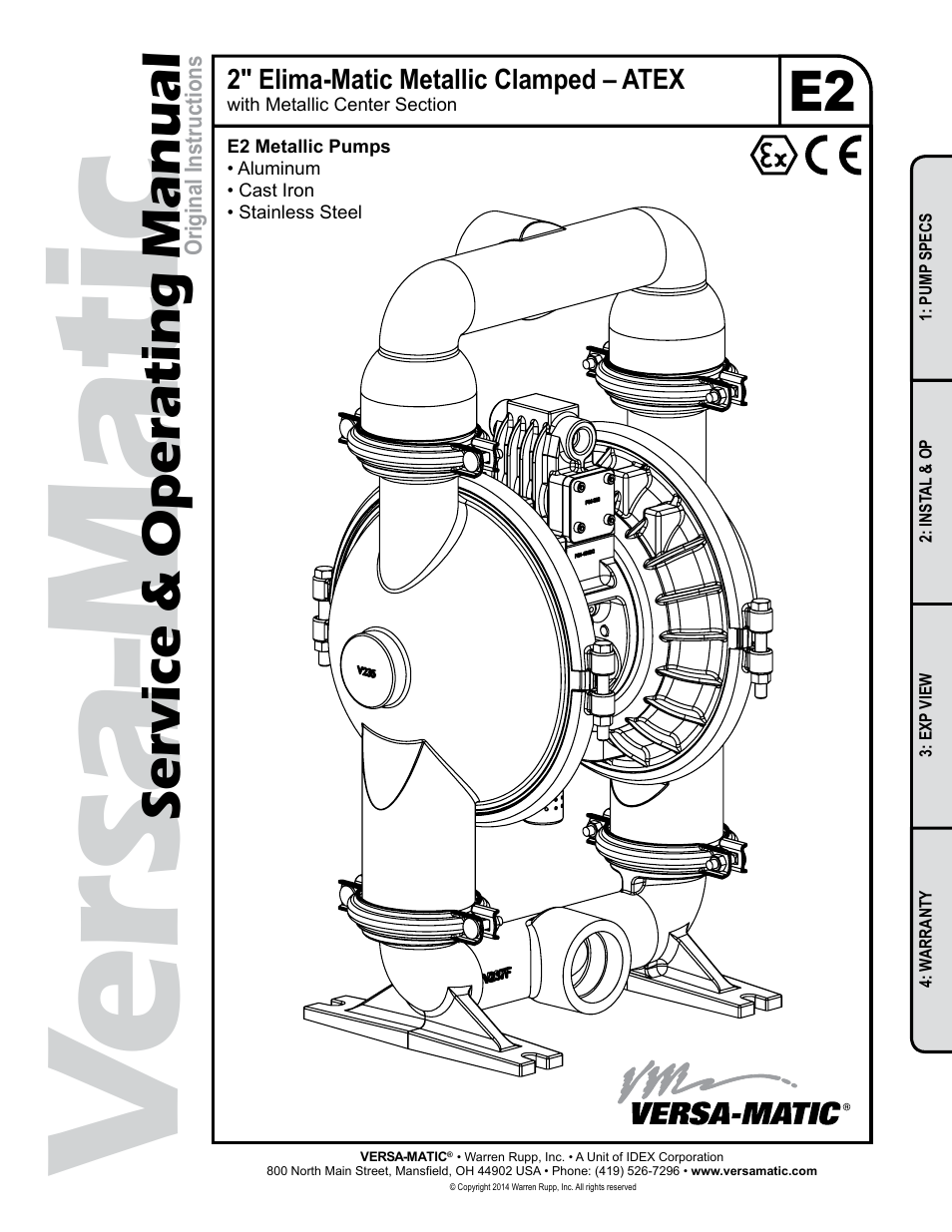 Versa-Matic 2 Elima-Matic Metallic Clamped – ATEX (E2) User Manual | 19 pages