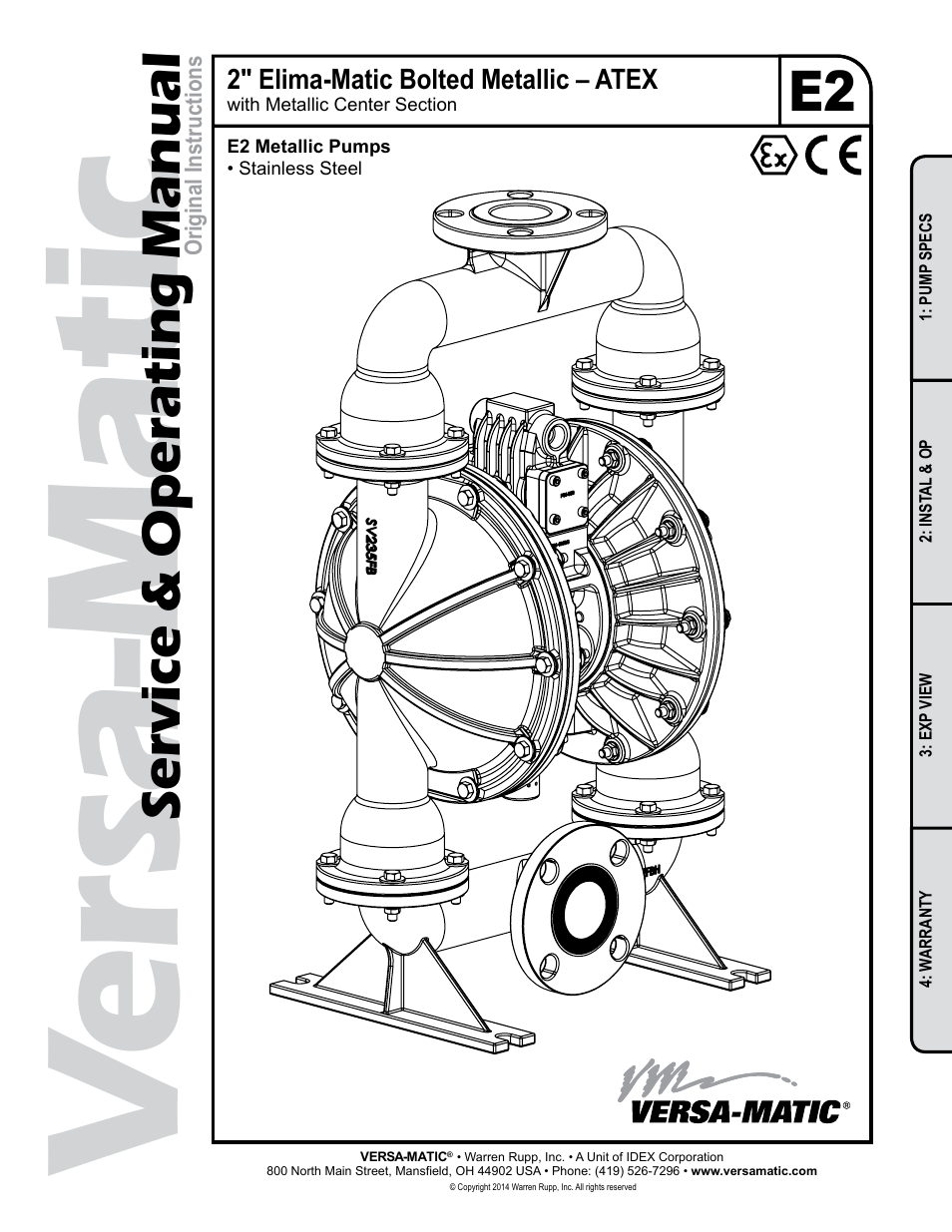Versa-Matic 2 Elima-Matic Bolted Metallic – ATEX (E2) User Manual | 18 pages
