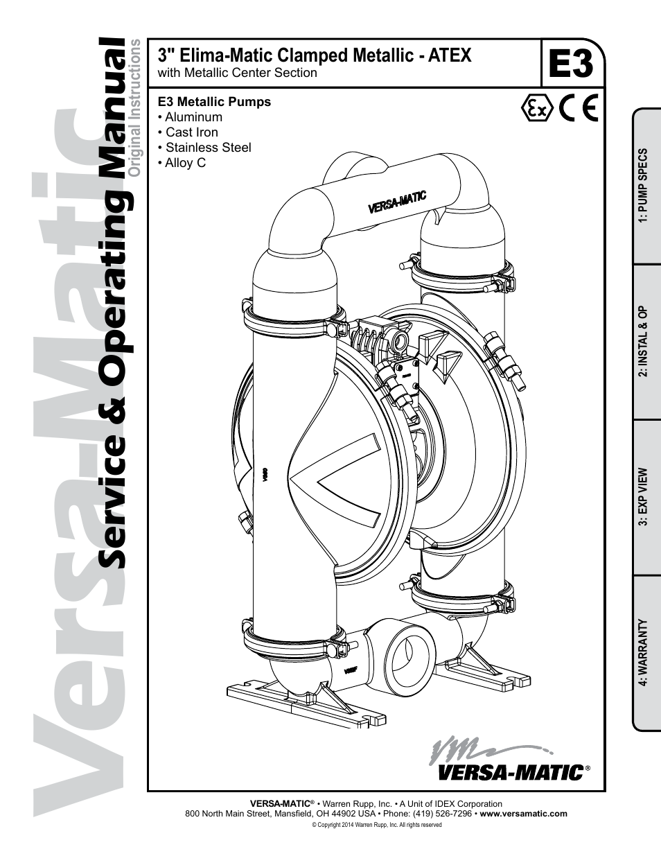 Versa-Matic 3 Elima-Matic Clamped Metallic - ATEX (E3) User Manual | 19 pages
