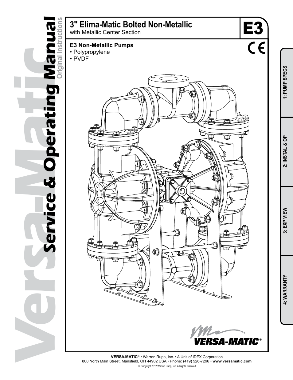 Versa-Matic 3 Elima-Matic Bolted Non-Metallic (E3) User Manual | 14 pages