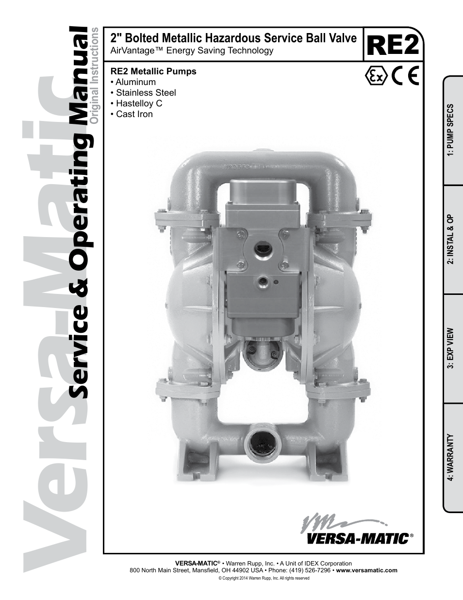 Versa-Matic 2 Bolted Metallic Hazardous Service Ball Valve (RE2) User Manual | 36 pages