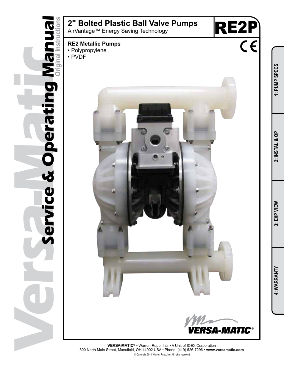 Versa-Matic 2 Bolted Plastic Ball Valve Pumps (RE2P) User Manual | 27 pages