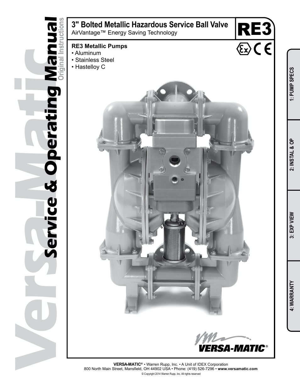 Versa-Matic 3 Bolted Metallic Hazardous Service Ball Valve (RE3) User Manual | 31 pages