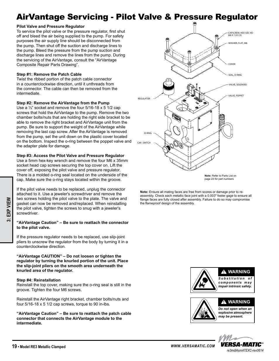 Exp view | Versa-Matic 3 Clamped Metallic Hazardous Service Ball Valve (RE3) User Manual | Page 22 / 31