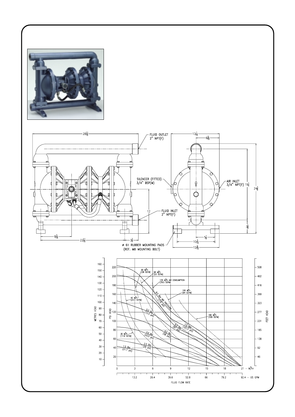 Versa-Matic N50 AIR OPERATED AIR OPERATED DOUBLE DIAPHRAGM PUMP User Manual | Page 2 / 12