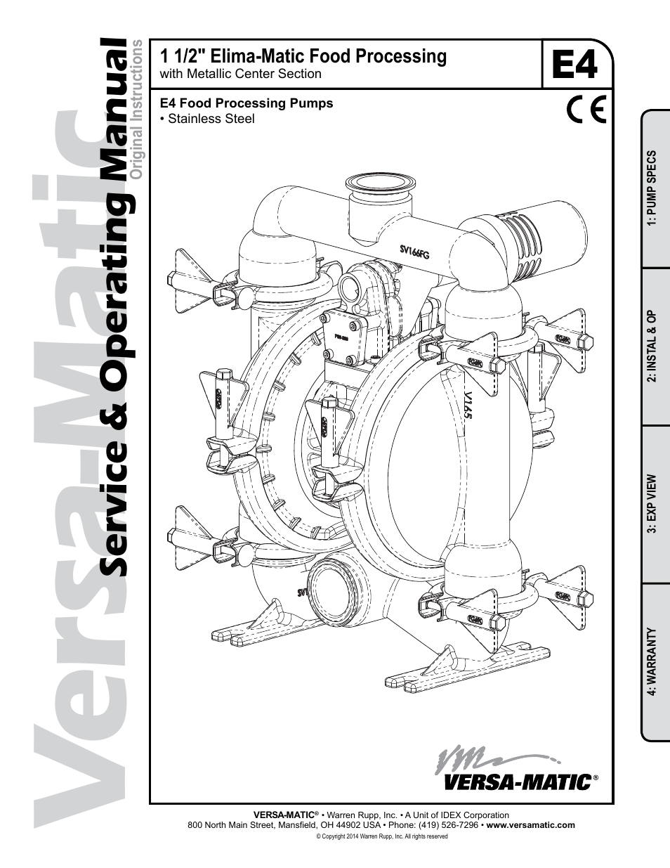 Versa-Matic 1 1/2 Elima-Matic Food Processing (E4) User Manual | 14 pages