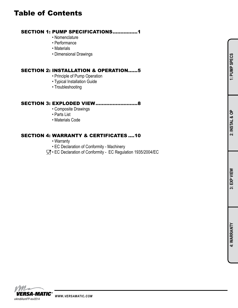Versa-Matic 1 1/2 Elima-Matic Food Processing (E4) User Manual | Page 3 / 14