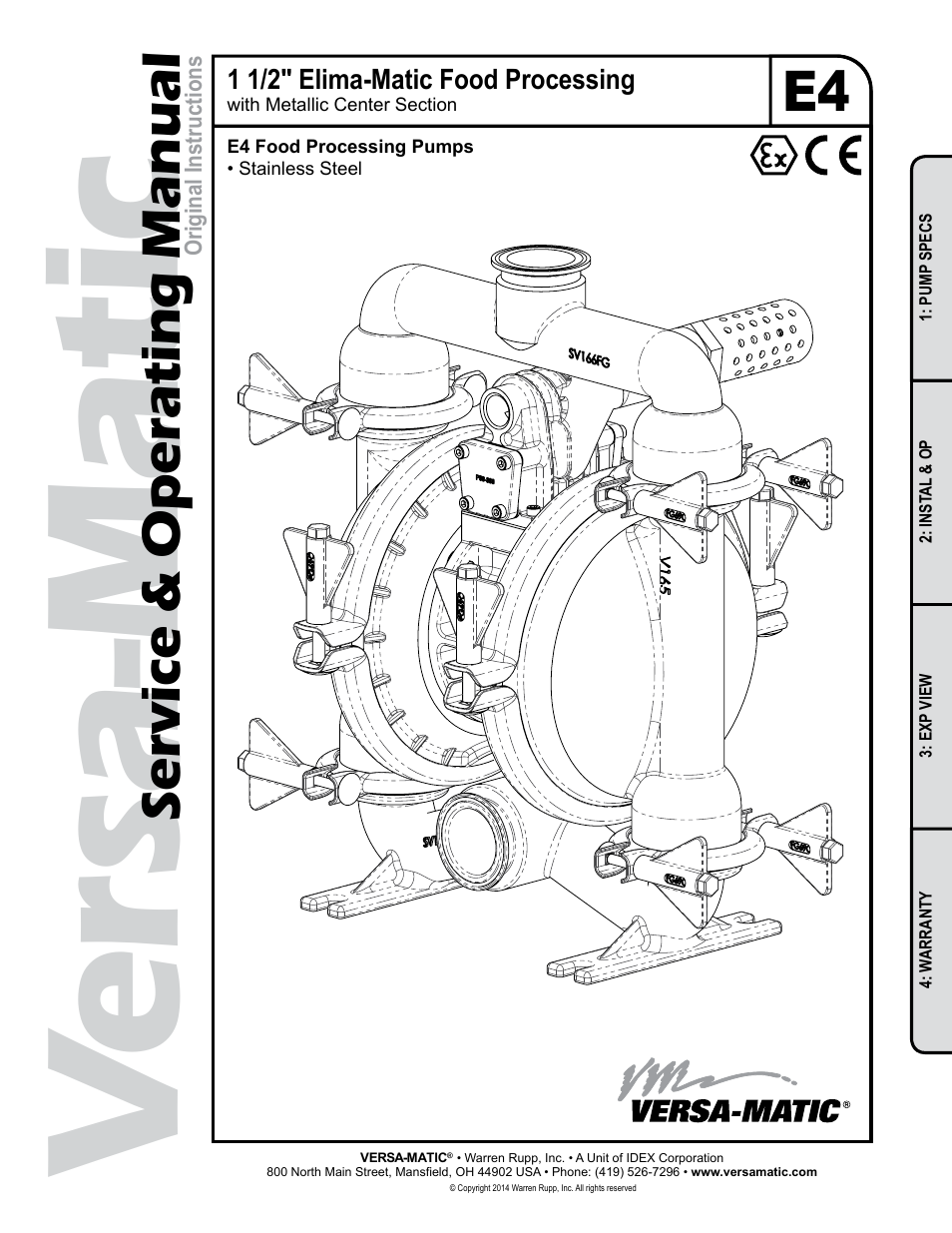 Versa-Matic 1 1/2 Elima-Matic Food Processing (E4) User Manual | 15 pages