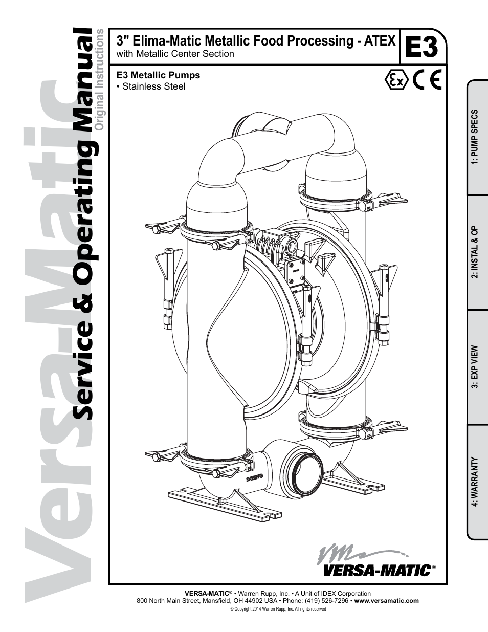 Versa-Matic 3 Elima-Matic Metallic Food Processing - ATEX (E3) User Manual | 17 pages