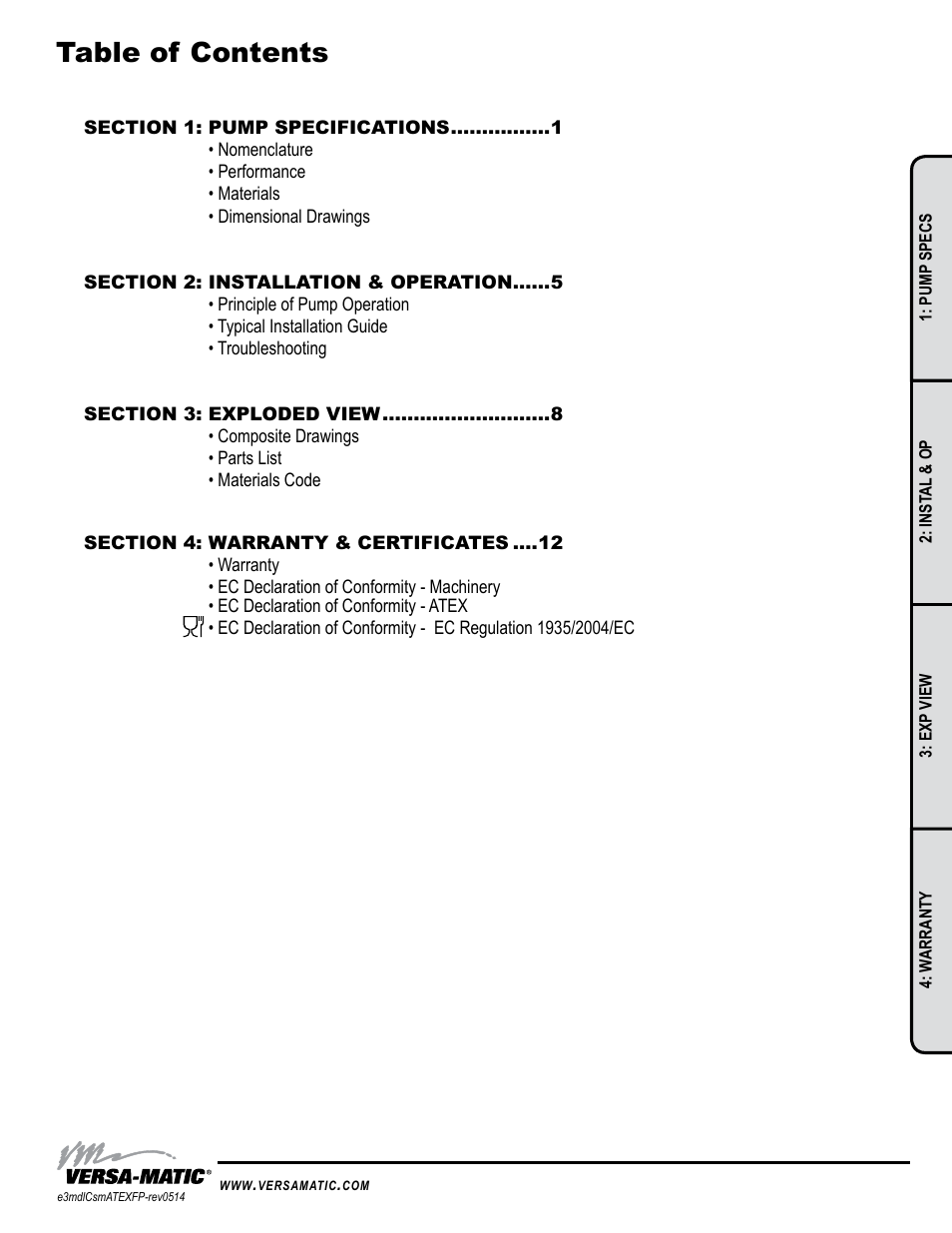 Versa-Matic 3 Elima-Matic Metallic Food Processing - ATEX (E3) User Manual | Page 3 / 17